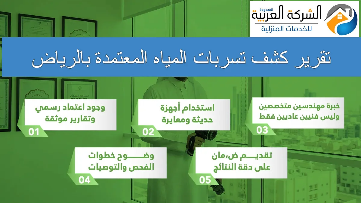 تقرير كشف تسربات المياه المعتمدة بالرياض